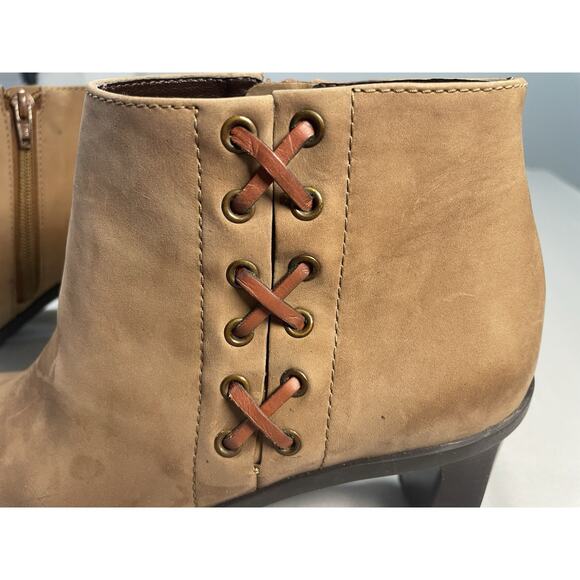 Etienne Aigner Saddle Leather Ankle Boots Square Toe Brown Women's Size 7 1/2. - Picture 8 of 12